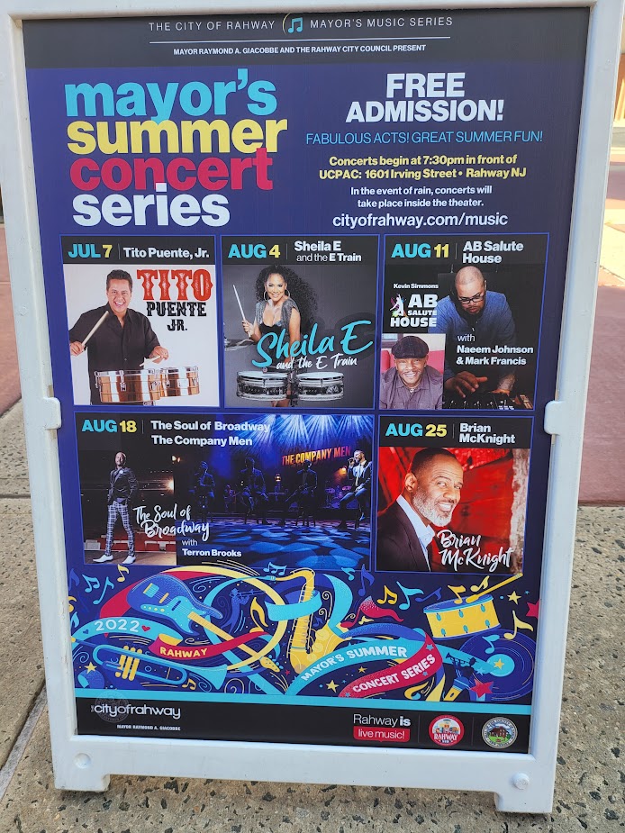 Mayor's concert series sandwich board